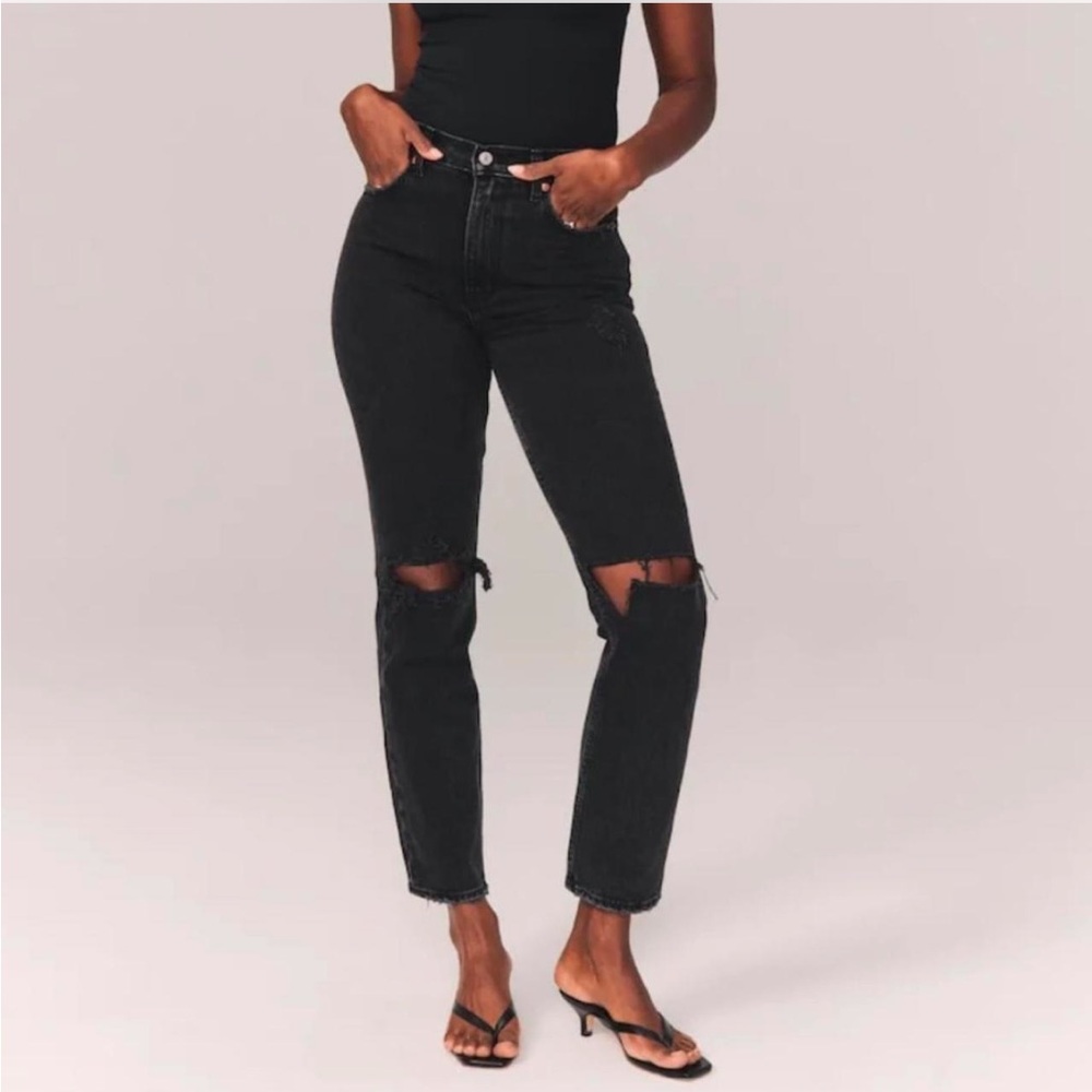 Abercrombie & Fitch Curve Love Ultra High Rise Ankle Straight Jeans